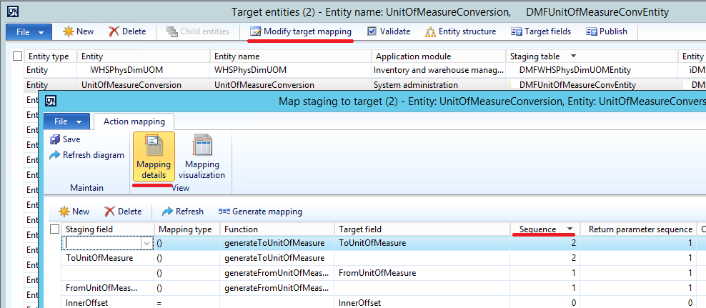 Staging to target mapping form