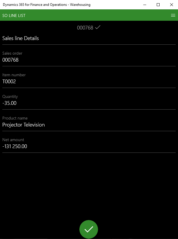 Sales order line details in Dynamics 365 Finance and Supply Chain Management